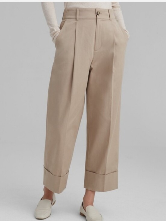 Club Monaco Pants - Club Monaco Cuffed Chino Pleated Wide Leg Pants Khaki Camel Size 8